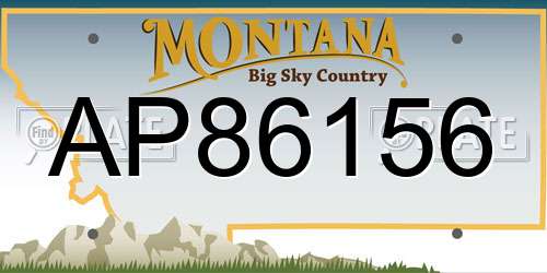 AP86156 Montana License Plate