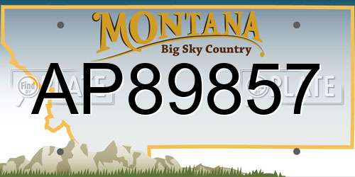 AP89857 Montana License Plate