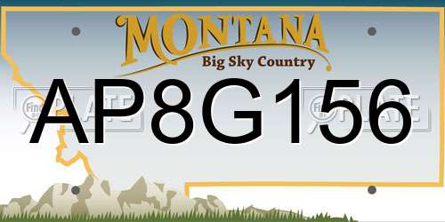 AP8G156 Montana License Plate