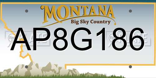 AP8G186 Montana License Plate