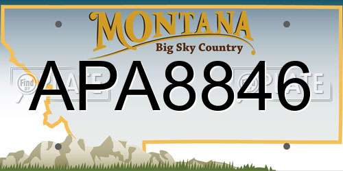 APA8846 Montana License Plate