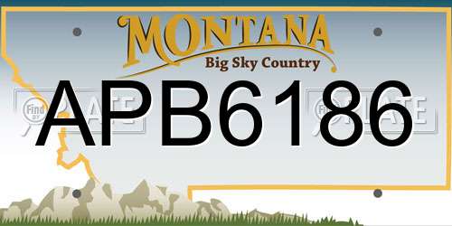 APB6186 Montana License Plate