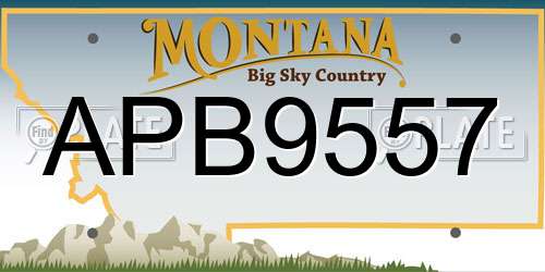 APB9557 Montana License Plate