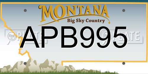 APB995 Montana License Plate