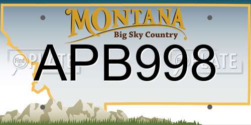 APB998 Montana License Plate