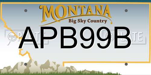 APB99B Montana License Plate