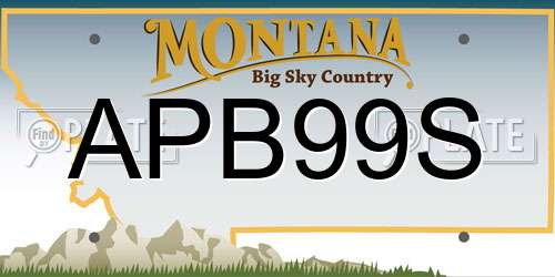 APB99S Montana License Plate