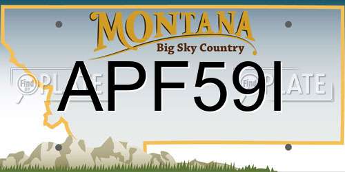 APF59I Montana License Plate