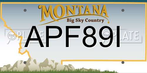 APF89I Montana License Plate