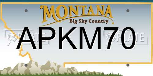 APKM70 Montana License Plate
