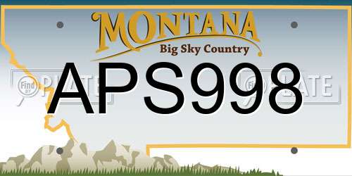 APS998 Montana License Plate