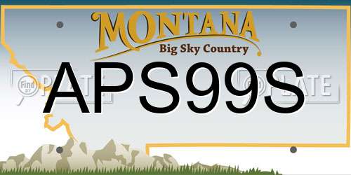 APS99S Montana License Plate