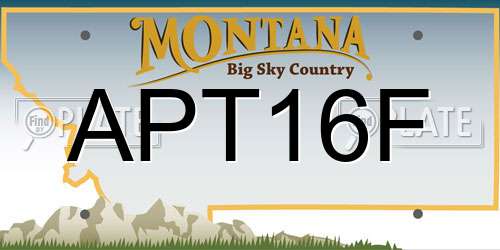 APT16F Montana License Plate