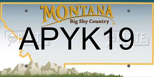APYK19 Montana License Plate