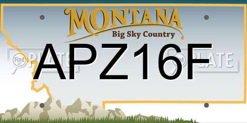 APZ16F Montana License Plate