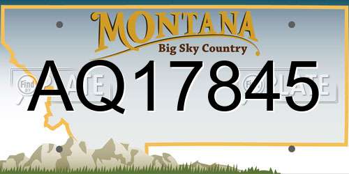 AQ17845 Montana License Plate