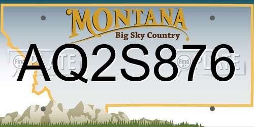 AQ2S876 Montana License Plate