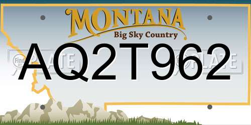 AQ2T962 Montana License Plate