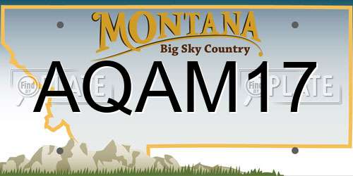 AQAM17 Montana License Plate