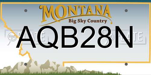 AQB28N Montana License Plate