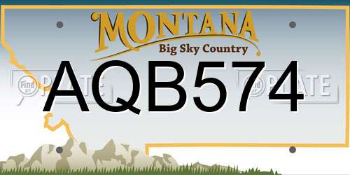 AQB574 Montana License Plate