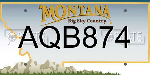 AQB874 Montana License Plate