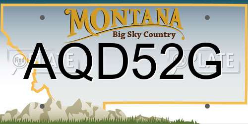 AQD52G Montana License Plate