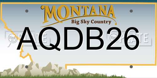 AQDB26 Montana License Plate