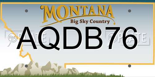 AQDB76 Montana License Plate