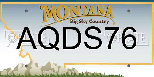 AQDS76 Montana License Plate