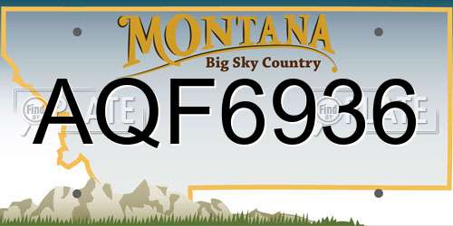 AQF6936 Montana License Plate
