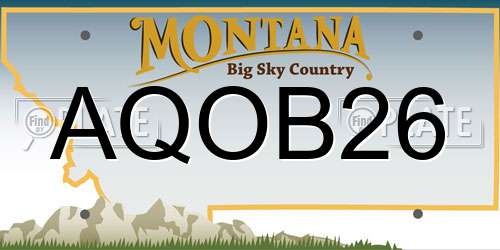 AQOB26 Montana License Plate
