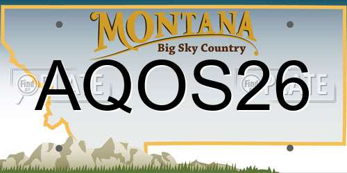 AQOS26 Montana License Plate