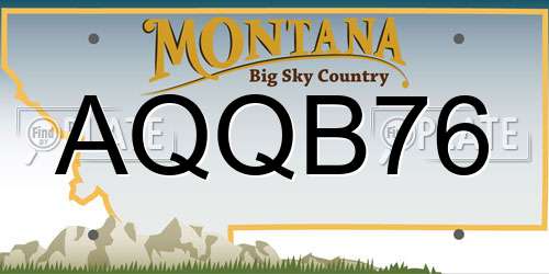 AQQB76 Montana License Plate