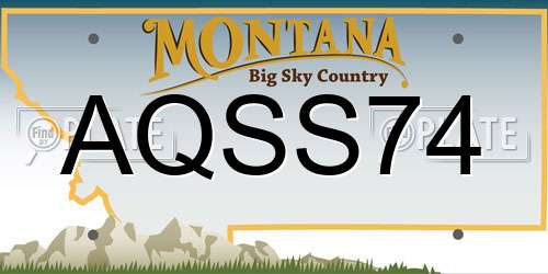 AQSS74 Montana License Plate