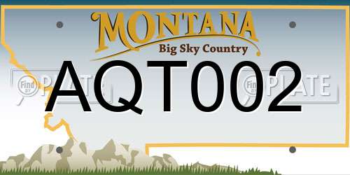 AQT002 Montana License Plate