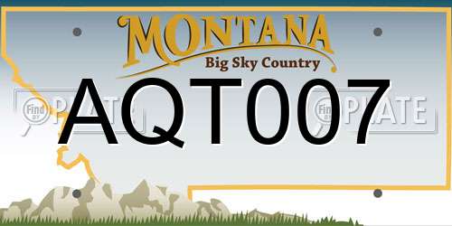 AQT007 Montana License Plate