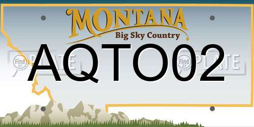 AQTO02 Montana License Plate