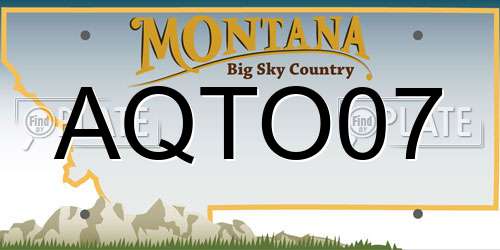 AQTO07 Montana License Plate