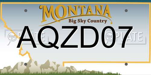 AQZD07 Montana License Plate