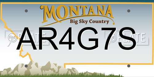 AR4G7S Montana License Plate