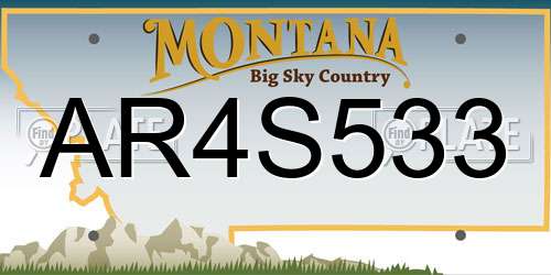 AR4S533 Montana License Plate