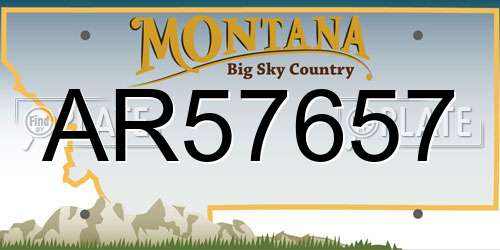 AR57657 Montana License Plate