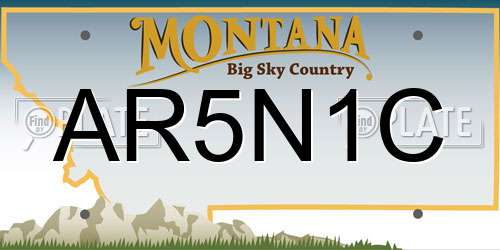 AR5N1C Montana License Plate
