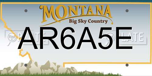 AR6A5E Montana License Plate