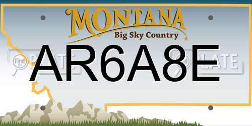 AR6A8E Montana License Plate