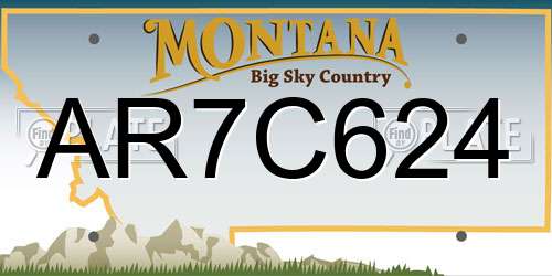 AR7C624 Montana License Plate