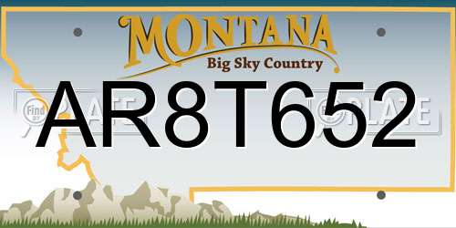 AR8T652 Montana License Plate