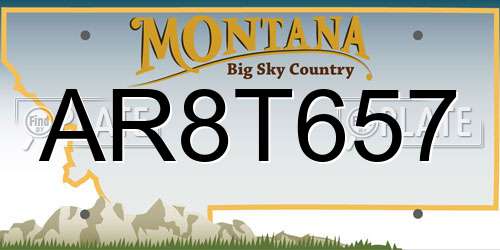 AR8T657 Montana License Plate