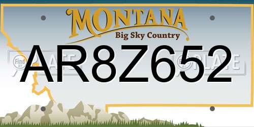 AR8Z652 Montana License Plate